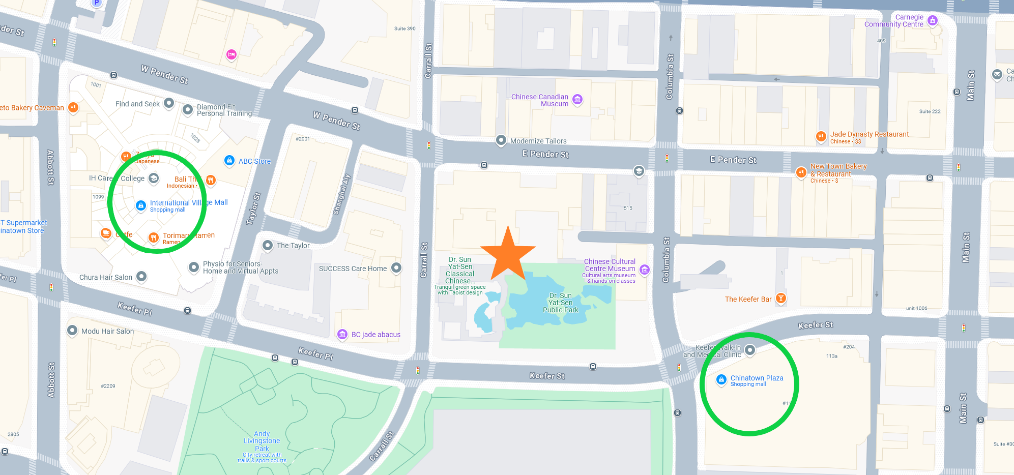 Description of where available lot parking is